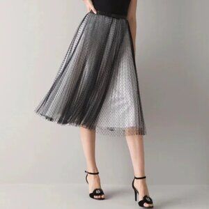 NWT Black House White Market Dotted Tulle Evening Skirt US Size 6